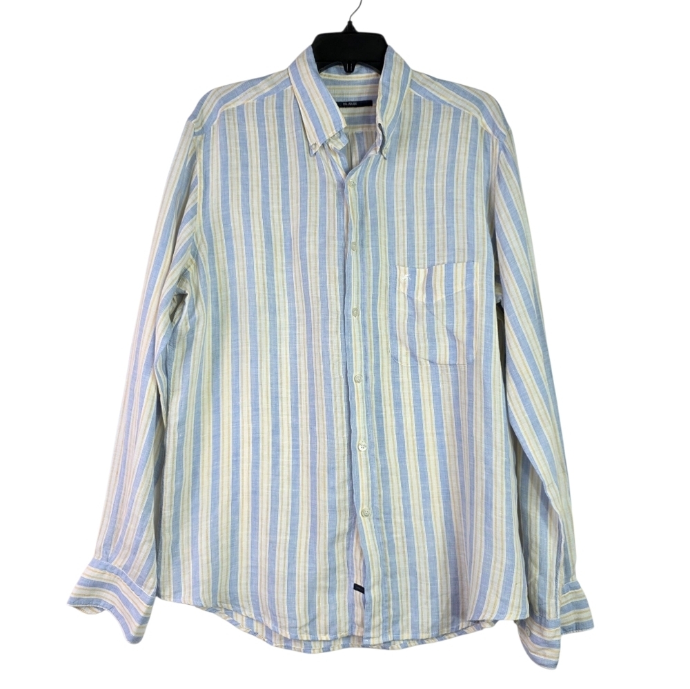 Pal Zileri Linen Classic Striped Button-Up Shirt